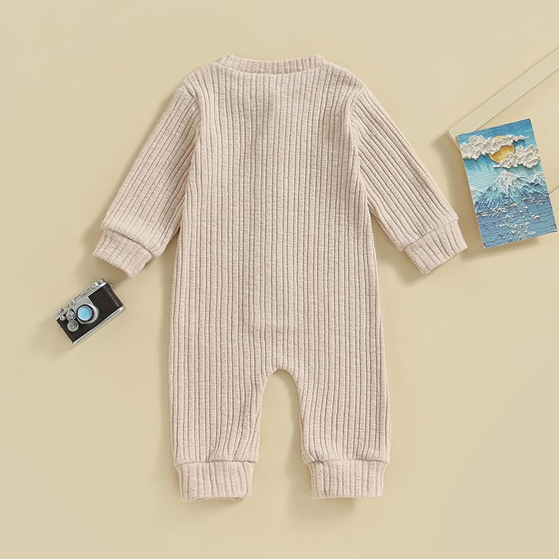 Factory Wholesale Western Fashion Boy Girl Kids Newborn Baby Ribbed Knit Onesie Jumpsuit Kids Sweater Rompers Outfits