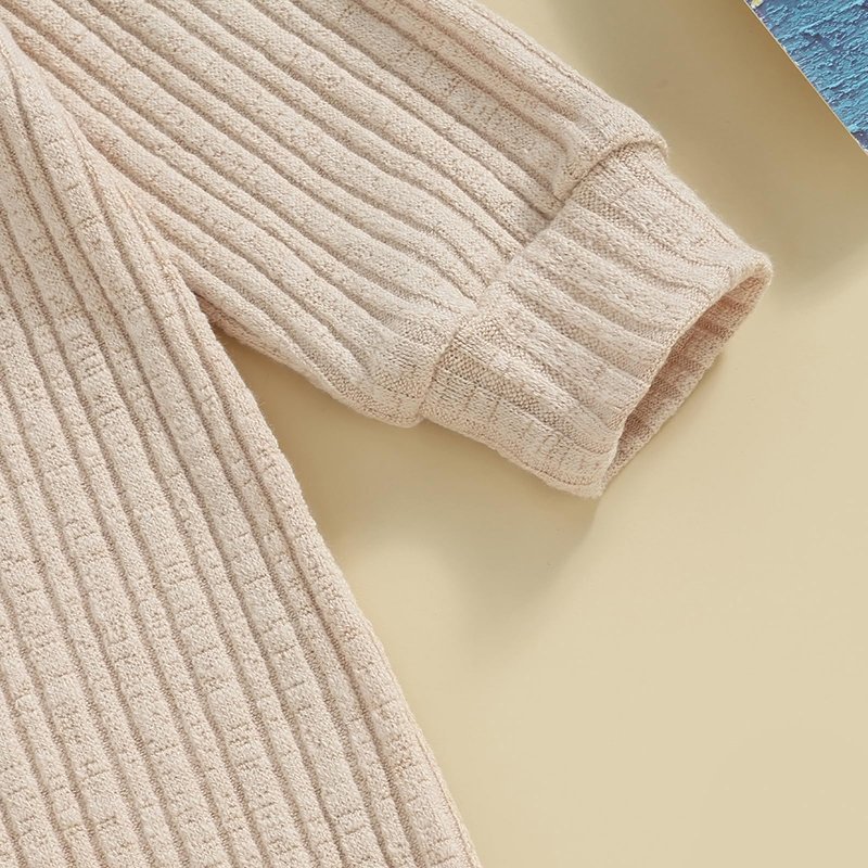 Factory Wholesale Western Fashion Boy Girl Kids Newborn Baby Ribbed Knit Onesie Jumpsuit Kids Sweater Rompers Outfits
