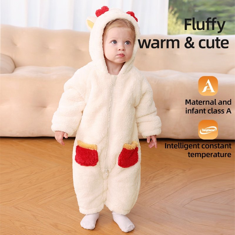 Manufacturer Wholesale Autumn Winter Baby Romper Polyester Viscose Fabric Newborn Boys Girls Washable Jumpsuit Baby Products