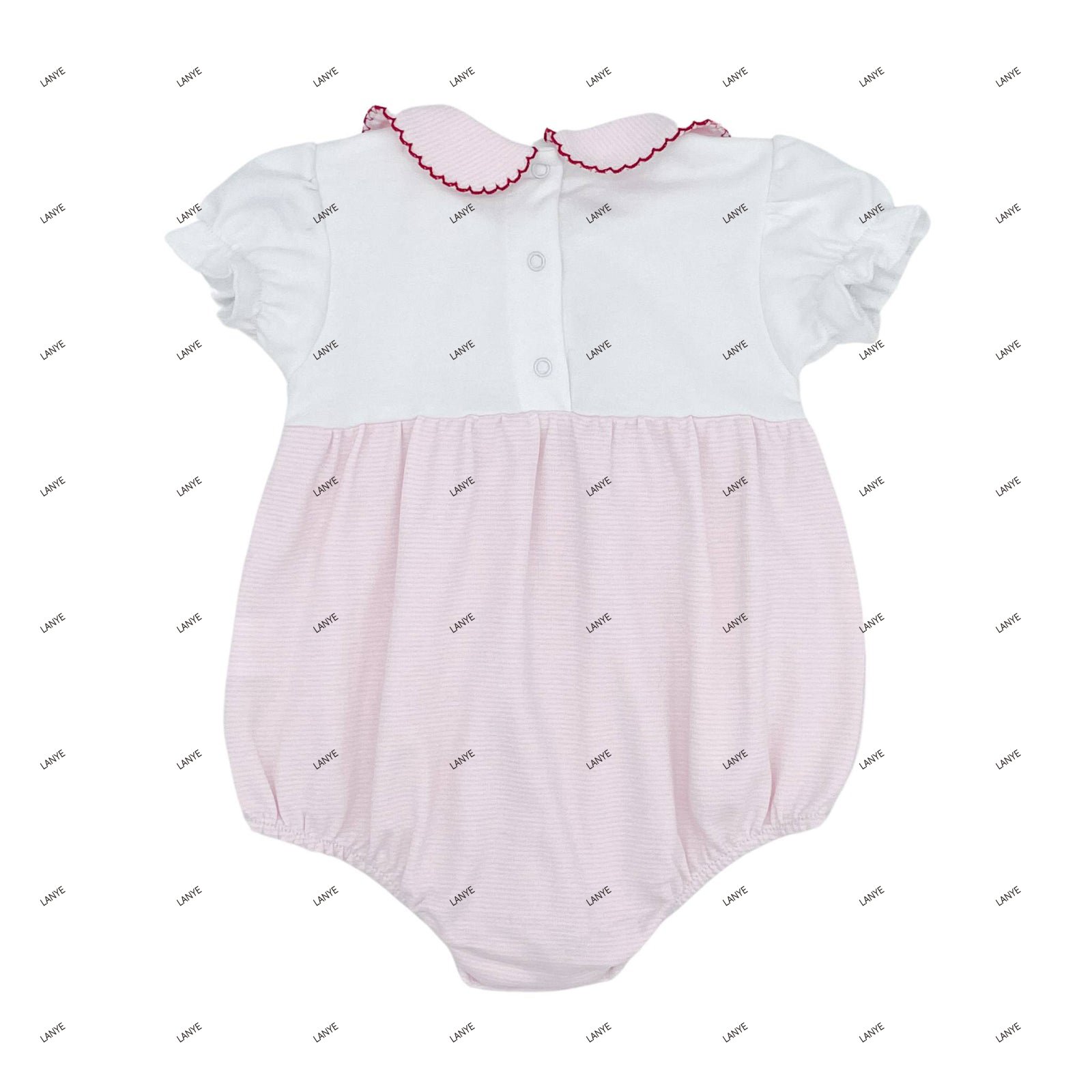 Lanye newborn bodysuit cotton stripe blank ruffle baby girls and boys bubble romper