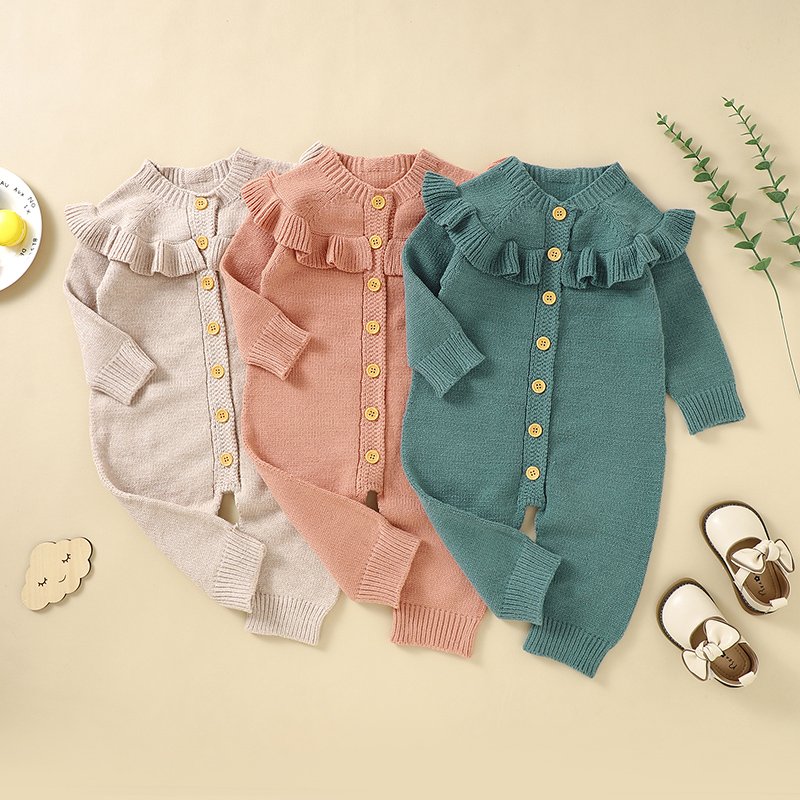 New Arrival Baby romper wholesale jumpsuits infant girls winter newborn baby sweater rompers