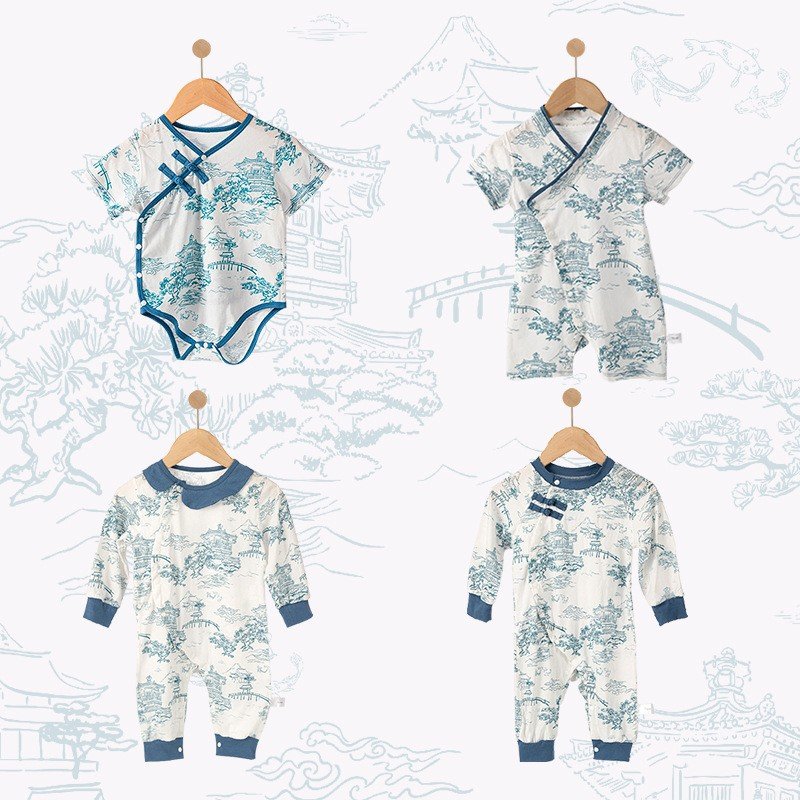 Custom newborn Chinese style baby Romper baby onesie OEM baby fashion romper