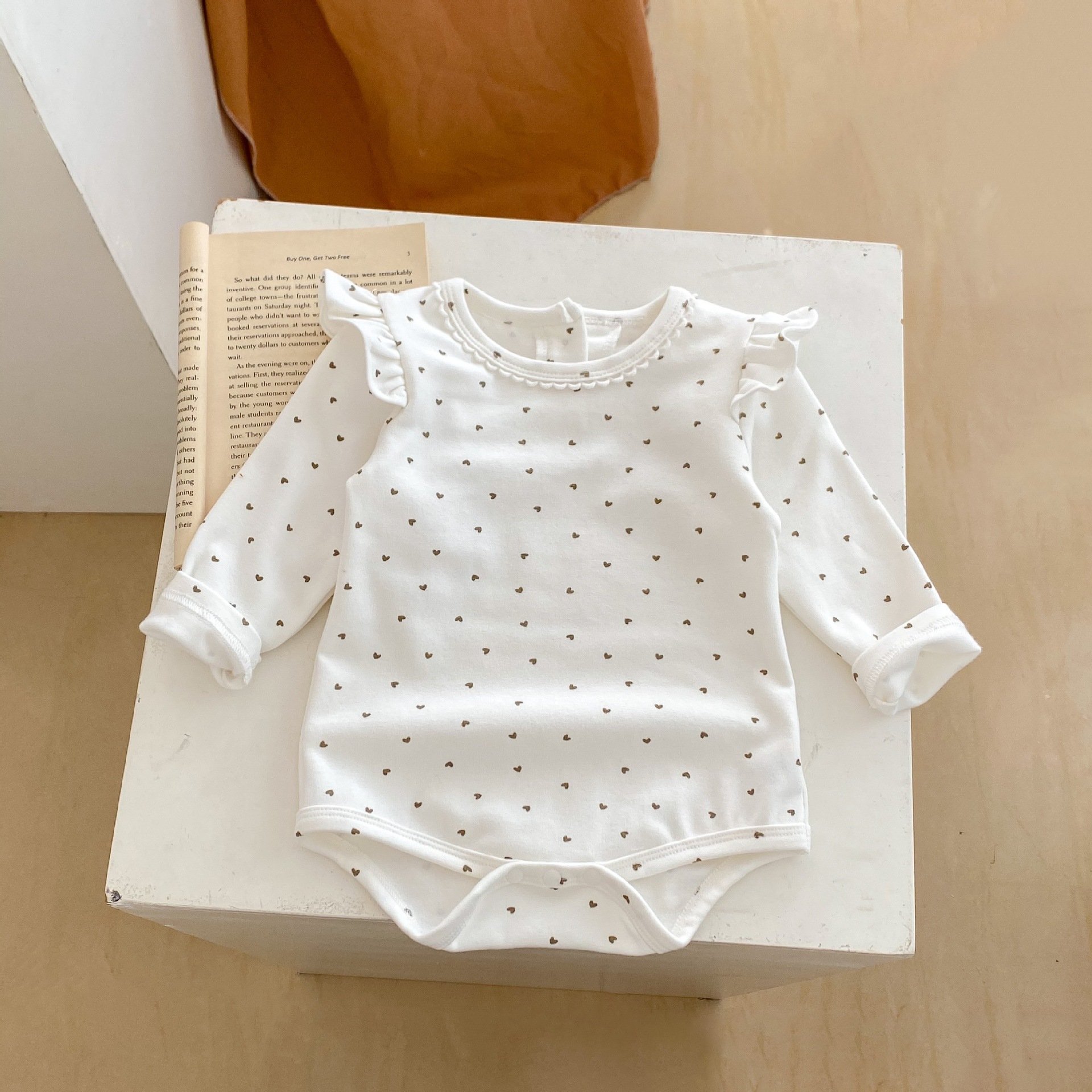 Autumn Kids Girls Cotton Romper Infant Printed Long Sleeves Jumpsuit Newborn Baby Clothes Pullover Romper