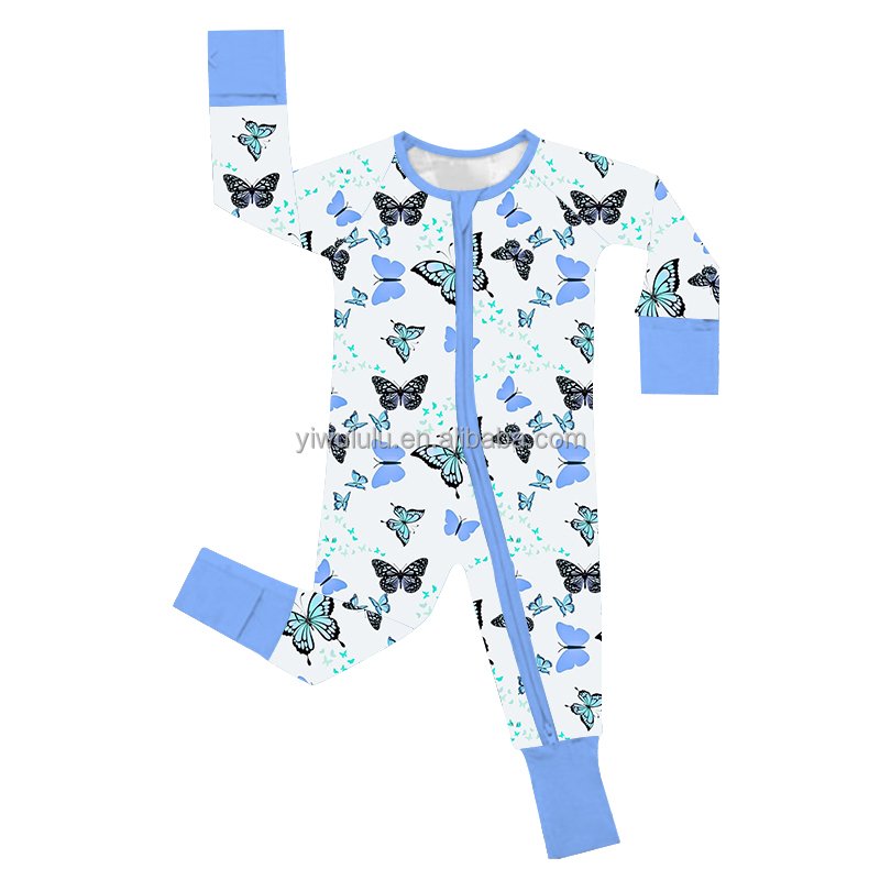 Green Checkered Bamboo Viscose Soft Baby Jumpsuit Pajamas Long Sleeves Newborn Sleepers Boy Girl Clothes OEM Baby Rompers