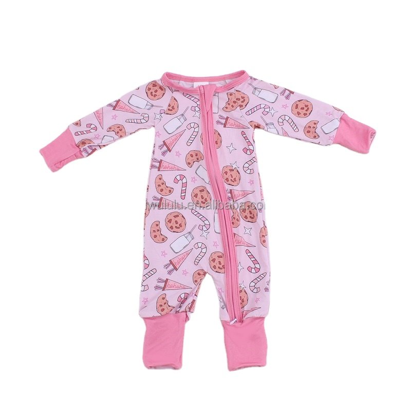 Green Checkered Bamboo Viscose Soft Baby Jumpsuit Pajamas Long Sleeves Newborn Sleepers Boy Girl Clothes OEM Baby Rompers