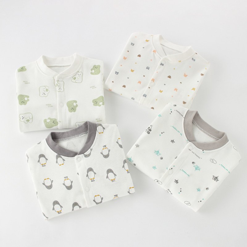 Keli Bear Baby Romper New Season 100% Cotton Boneless Stitching Boys and Girls Jumpsuit Newborn Romper