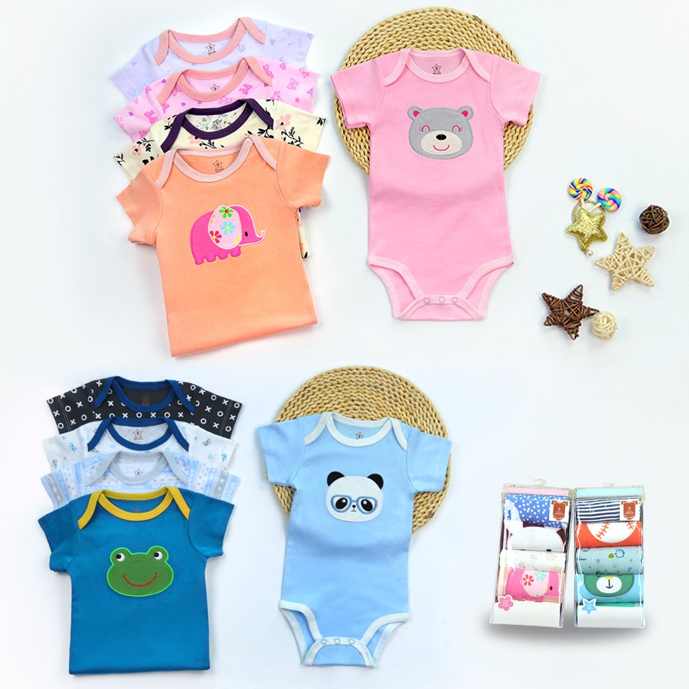 Wholesale 5PCS per Bag Infant Baby Clothes 100% Ribbed Cotton 0-3 yrs Baby Jumpsuit Romper