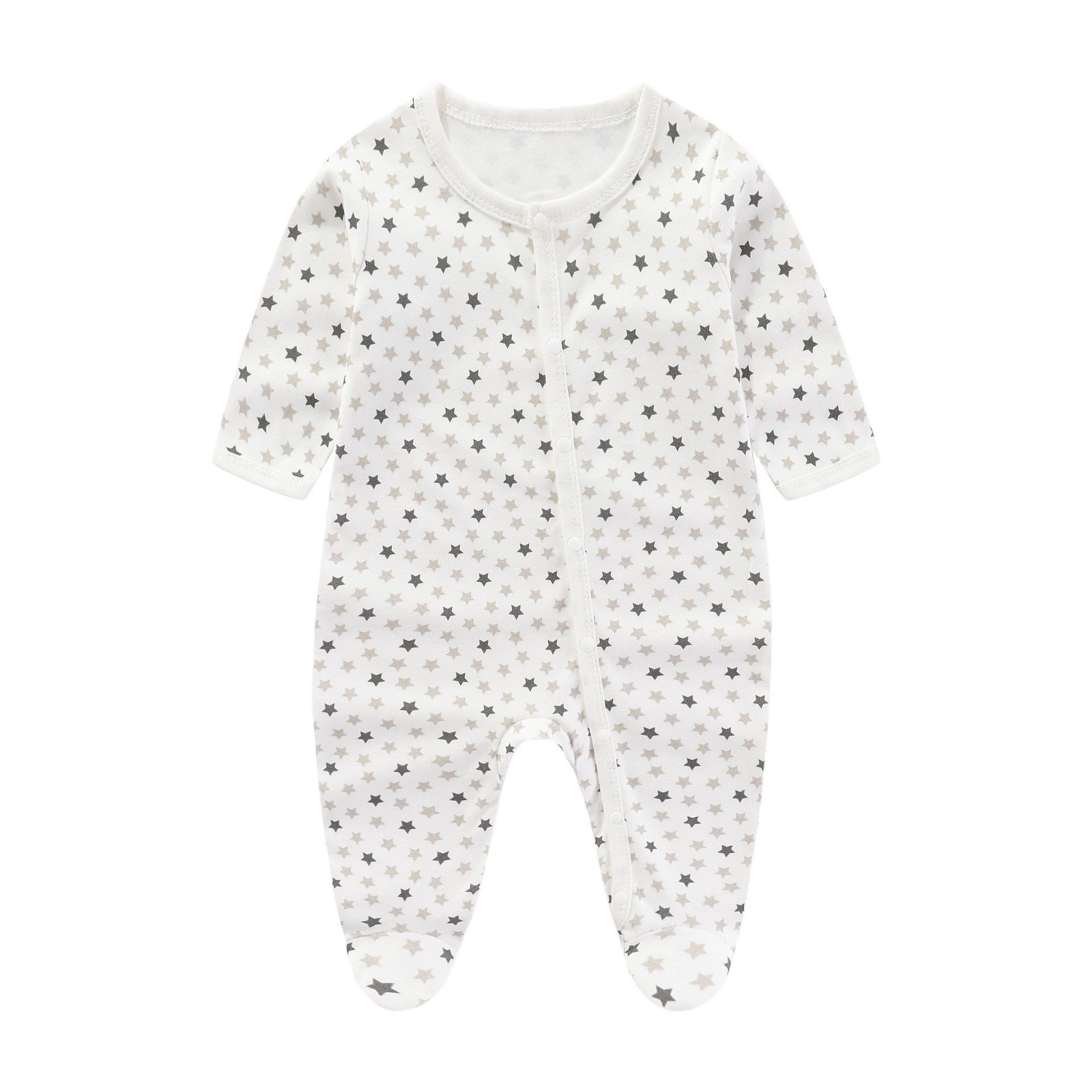 New Born Baby Clothes Streetwear Girl 0-3 Months Wholesale Rompers Animal Print Booy Plain Full Sleeve Zipper Baby Romper
