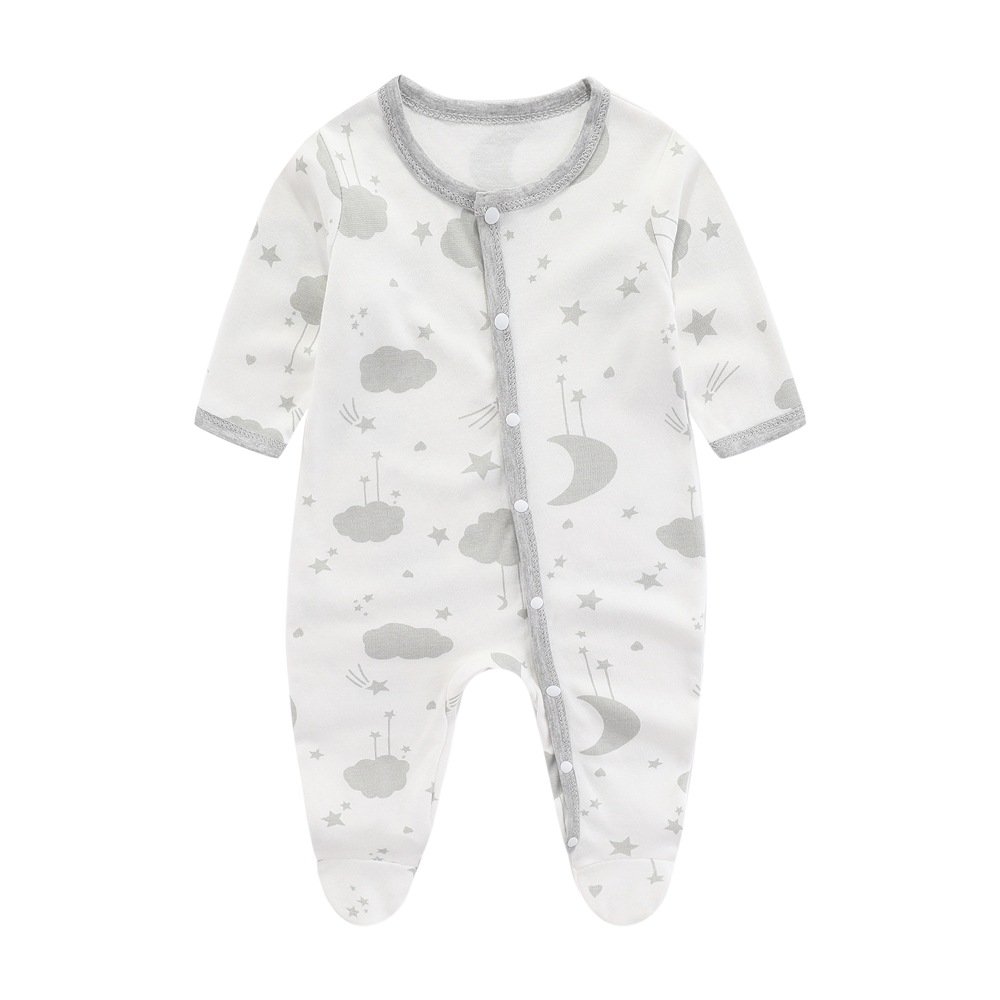 New Born Baby Clothes Streetwear Girl 0-3 Months Wholesale Rompers Animal Print Booy Plain Full Sleeve Zipper Baby Romper