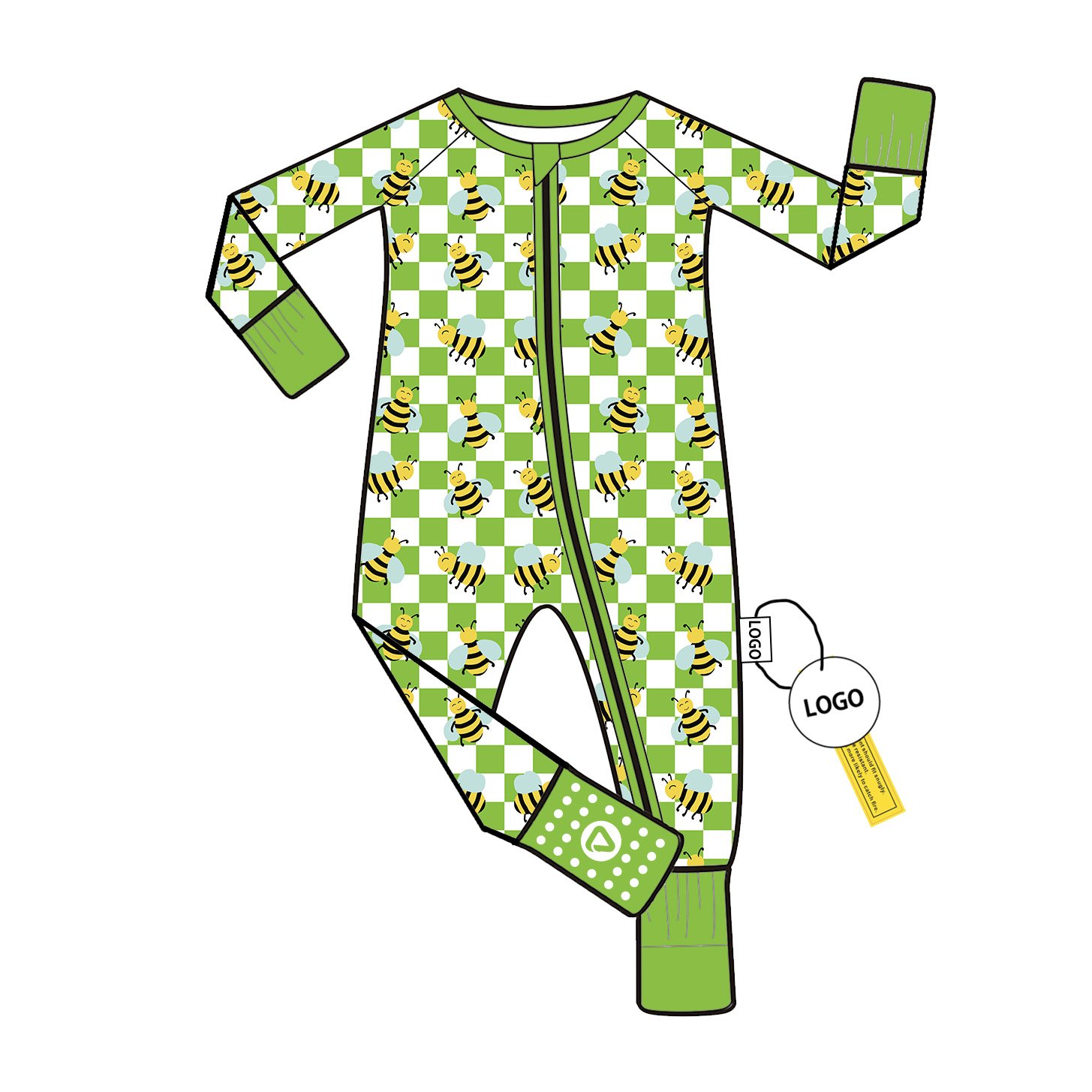 Customizable Bamboo Pajama For Baby Newborn Girl Cute Romper Bluey Printed Long Sleeves Summer Zipper Jumpsuit For Kids