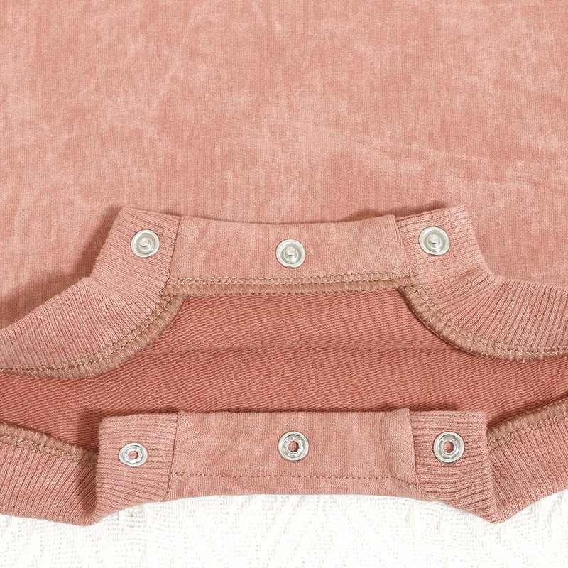 Wholesale Custom Logo Unisex Spring Autumn Organic Cotton Long Sleeve Crew Neck Snap Button Baby Rompers