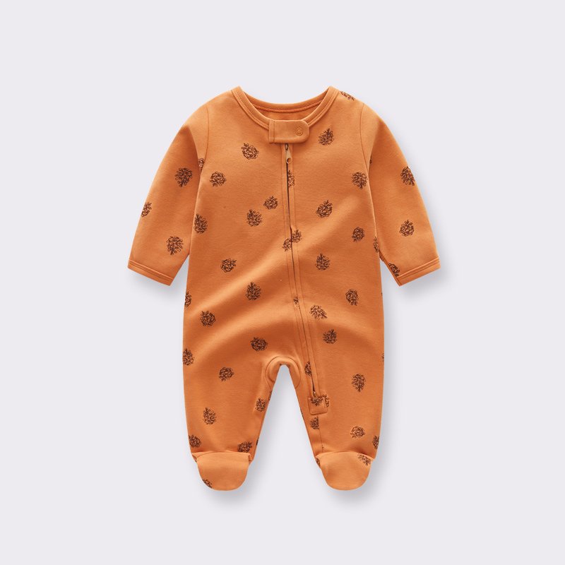 custom baby romper zipper print newborn jumpsuits cotton soft long sleeve baby clothes 6946HY