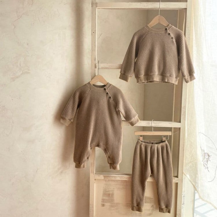 baby waffle cotton jumpsuit newborn clothes baby clothes