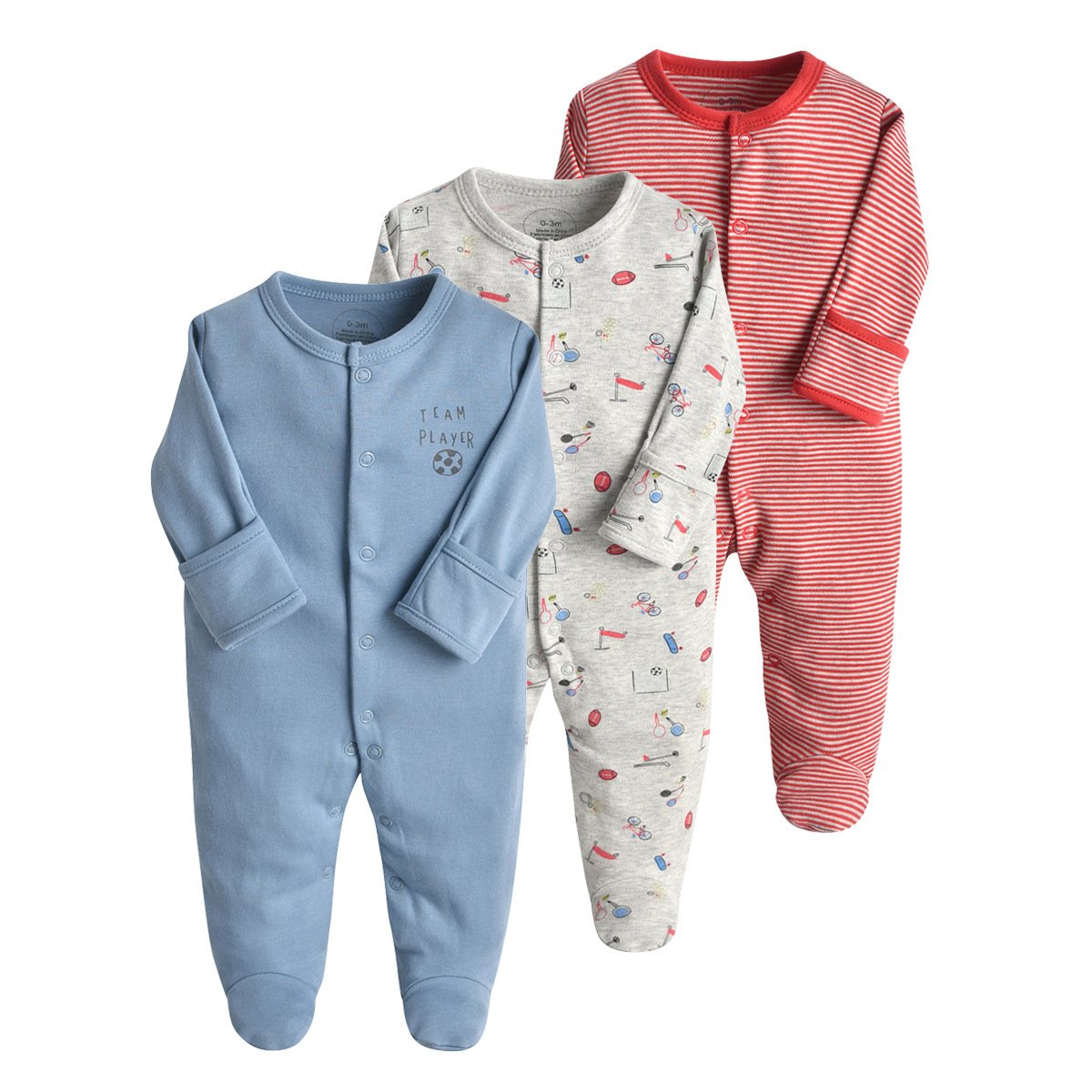 2024 New 3 Pcs Baby Jumpsuit Autumn and Winter Wrapped Feet Animal Color Stripe Printing Baby Romper