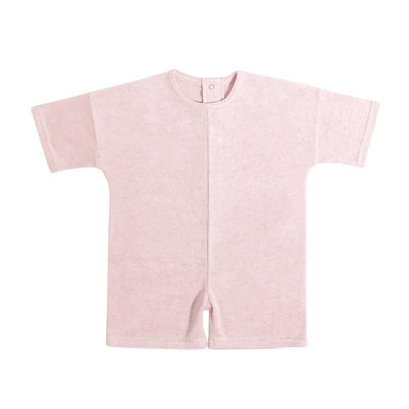 Wholesale Custom Terry Solid Color Knit Infant Baby Clothes Girl Boy Jumpsuit Short Sleeve Baby Rompers