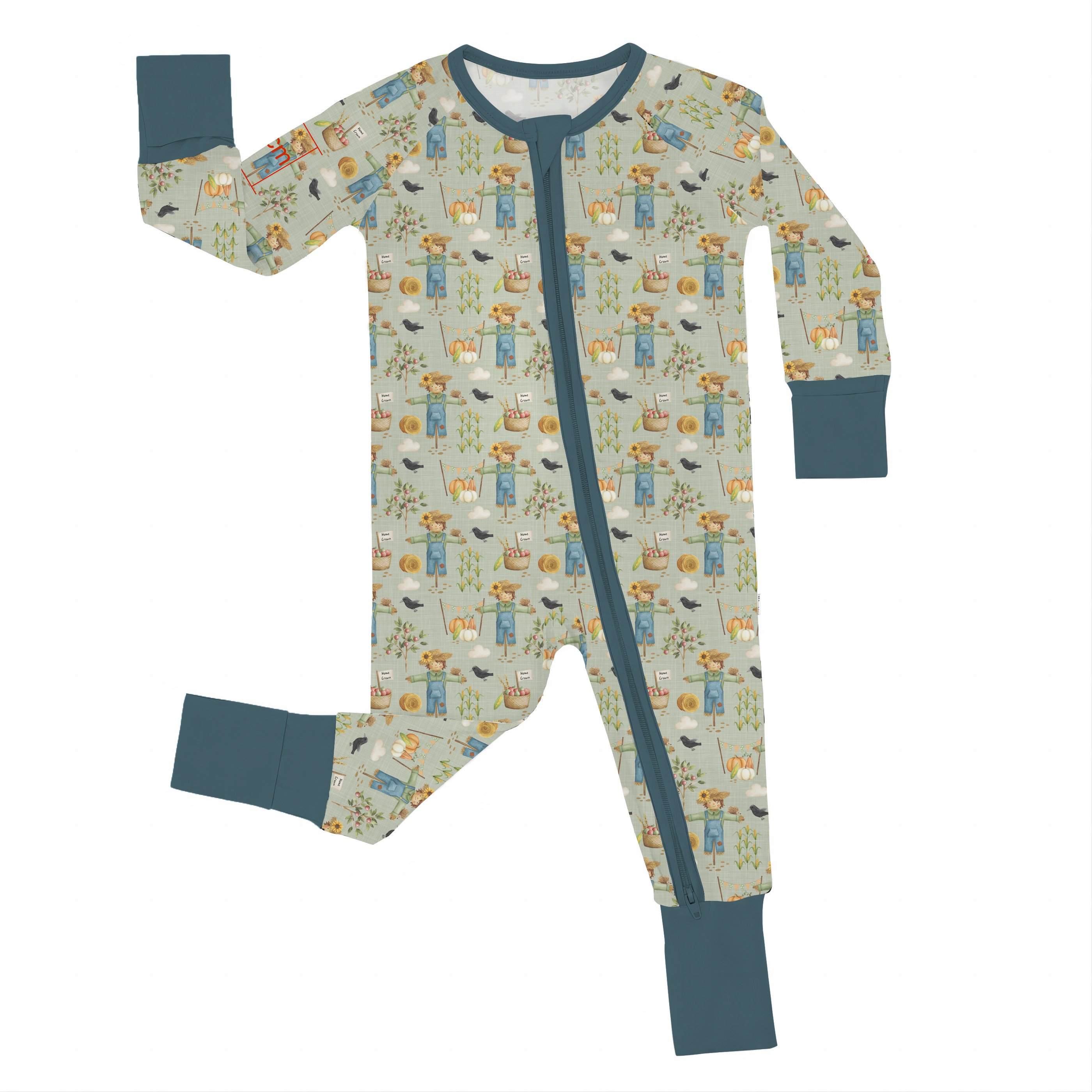 HONGBO Wholesale Custom Print Bamboo Viscose Pajamas Organic Double Zipper Bamboo Baby Romper Little Sleepers Kids Bamboo BabyCl