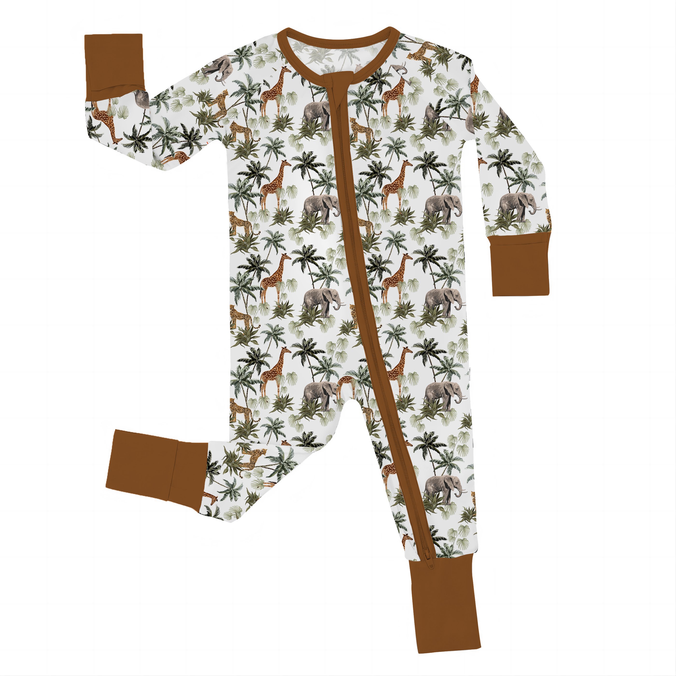 HONGBO Wholesale Custom Print Bamboo Viscose Pajamas Organic Double Zipper Bamboo Baby Romper Little Sleepers Kids Bamboo BabyCl