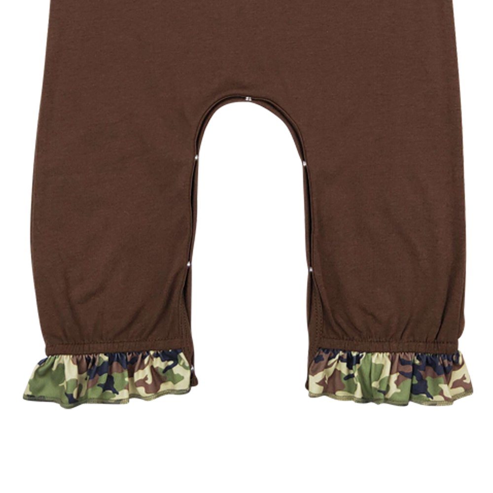 Infant baby girl mallard duck short sleeve camo ruffle romper wholesale kids boutique clothes factory price toddle baby romper