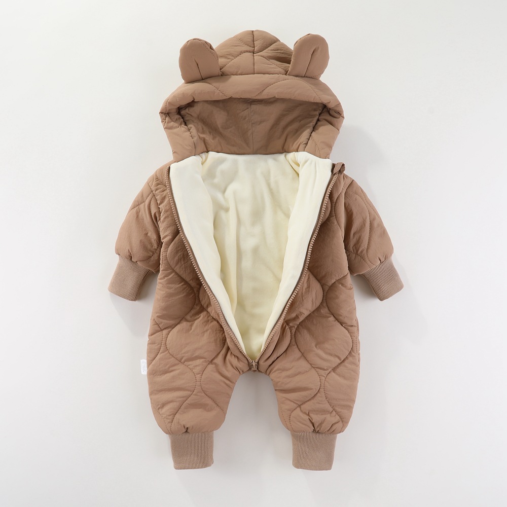 Winter Baby Cotton Onesies Anti-pilling Anti-wrinkle Baby Romper 1-2years Boutique baby Sleepsuit Zipper Animal Design