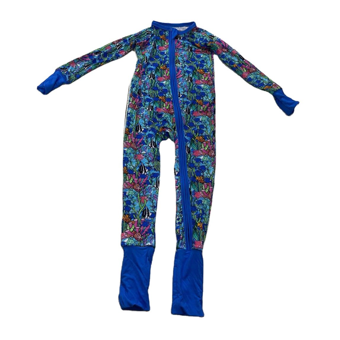 Qingli RTS Bamboo Viscose Spandex Baby Footed Toddler Pajamas Zip Front Sleep Play Sleeper Infant Baby Clothes Jumpsuit Romper