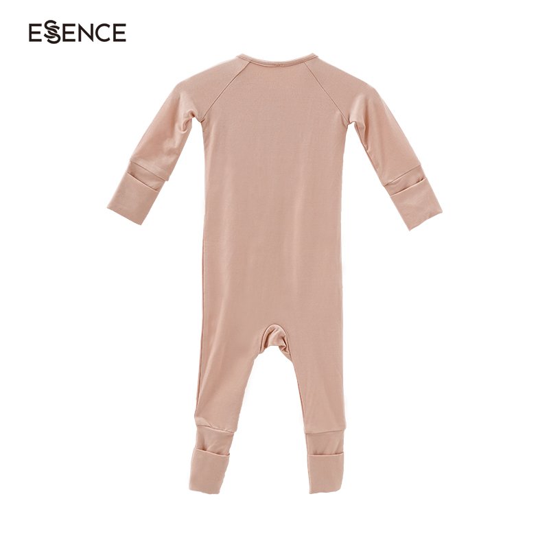 Custom Print Unisex Sleep & Play One-Piece Bamboo Viscose Zipper Baby Rompers