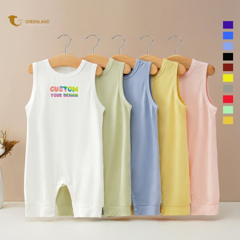 Custom Modal Cotton Baby Clothes Summer Newborn Kids Vest Baby Bodysuit Unisex Baby Romper Wholesale OEM Service Short Knitted