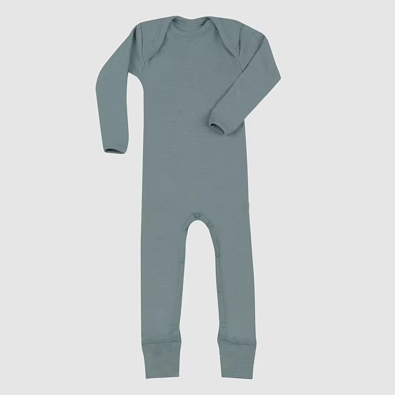Organic merino baby romper customize merino knit baby onesie wholesale clothes baby infant ribbed romper newborn sleep suits
