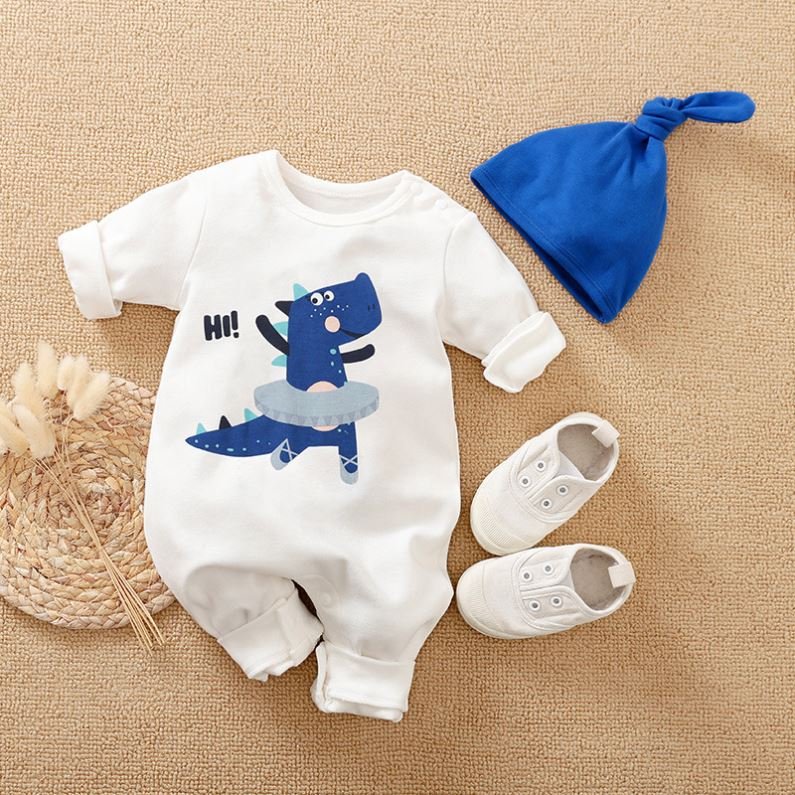 Wholesale Newborn Baby Girls Boys Clothes Long Sleeve Cotton Body Baby Romper Bodysuit Suit Jumpsuit Cotton