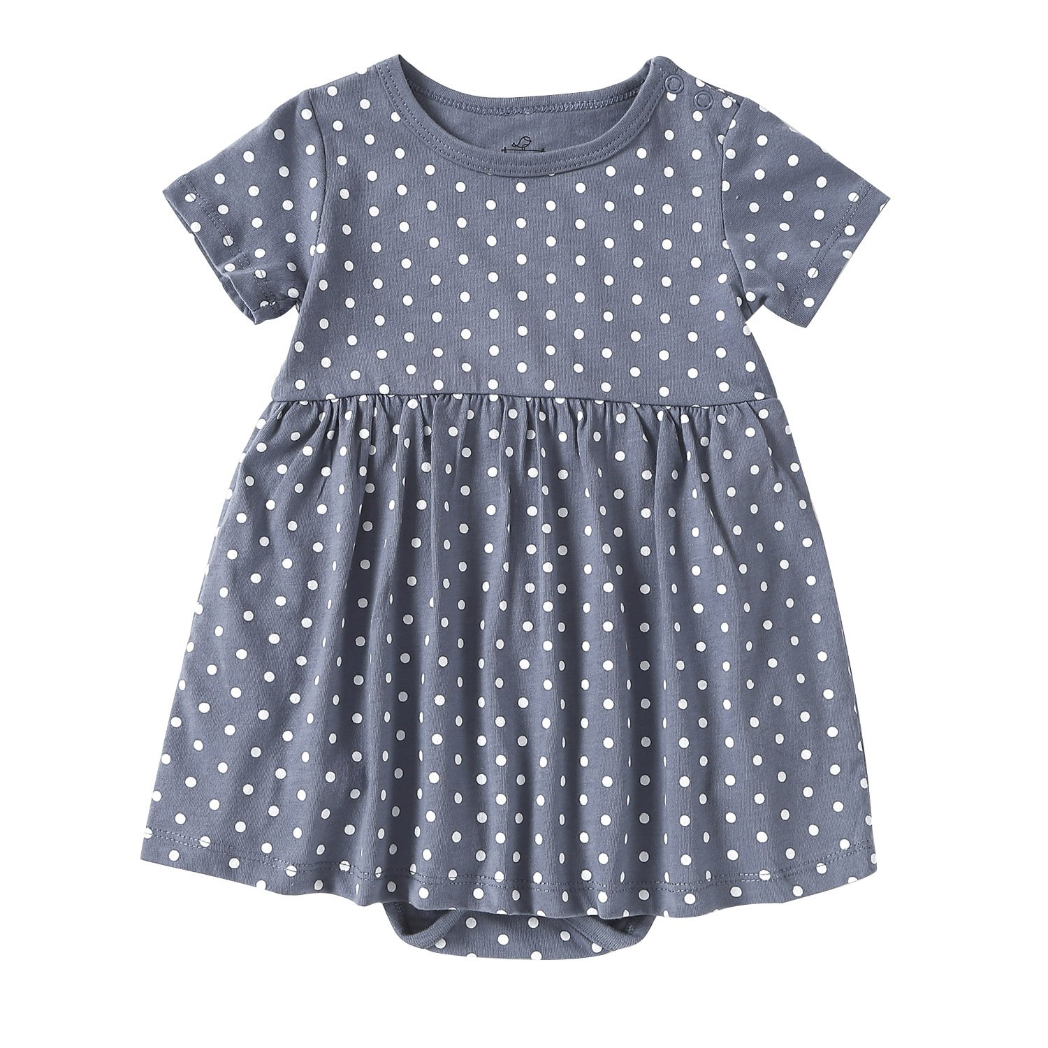 Newborn solid and floral color girls clothes baby dress infant and toddler romper birthday dress with short sleeves