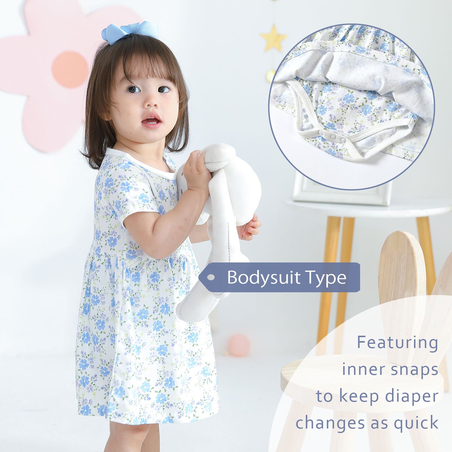 Newborn solid and floral color girls clothes baby dress infant and toddler romper birthday dress with short sleeves