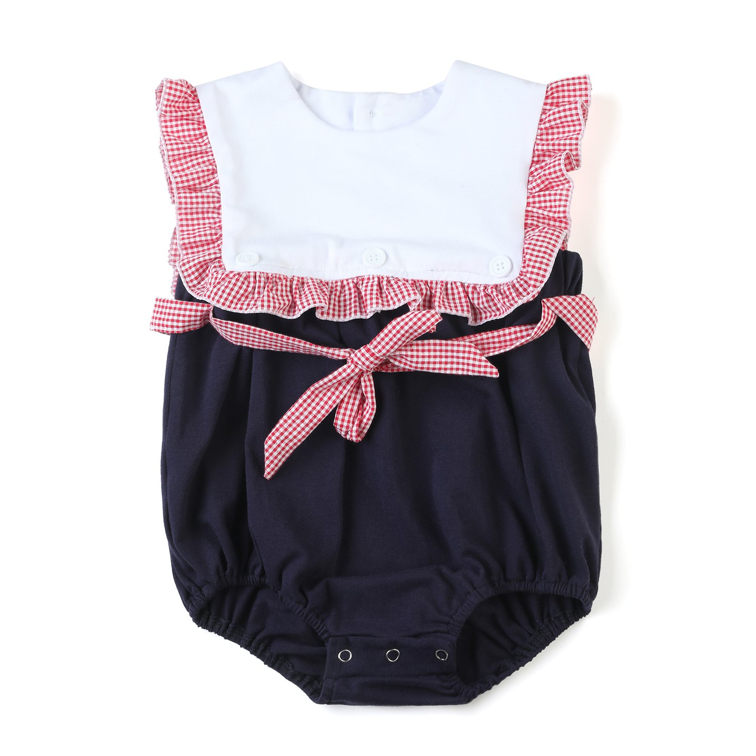 New Arrival Monogram baby girls' clothing sets wholesale newborn baby gingham kids girl bubble romper