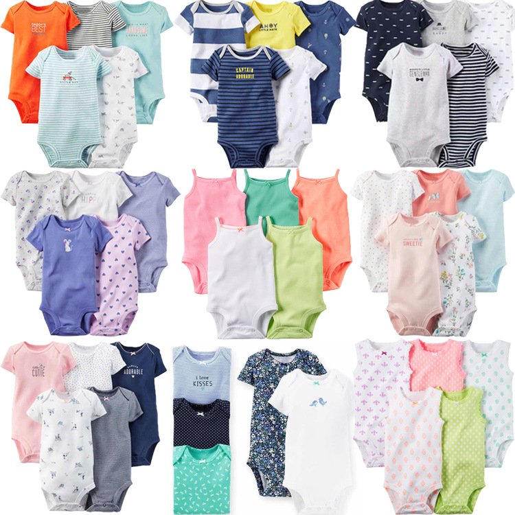 5 Pack Newborn Baby Romper Set Summer Baby Cool Clothes Cute Baby Suit Toddler 100% cotton Clothes