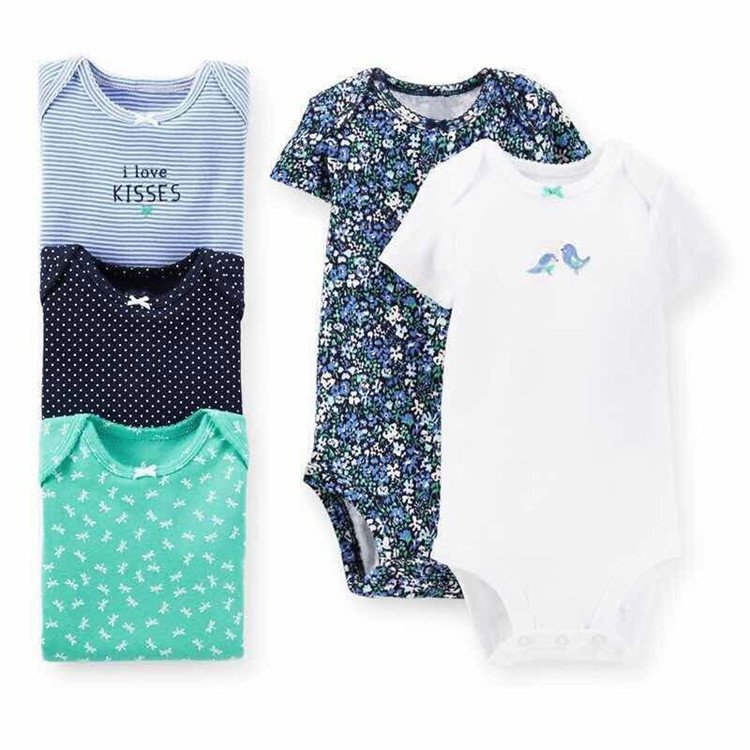 5 Pack Newborn Baby Romper Set Summer Baby Cool Clothes Cute Baby Suit Toddler 100% cotton Clothes