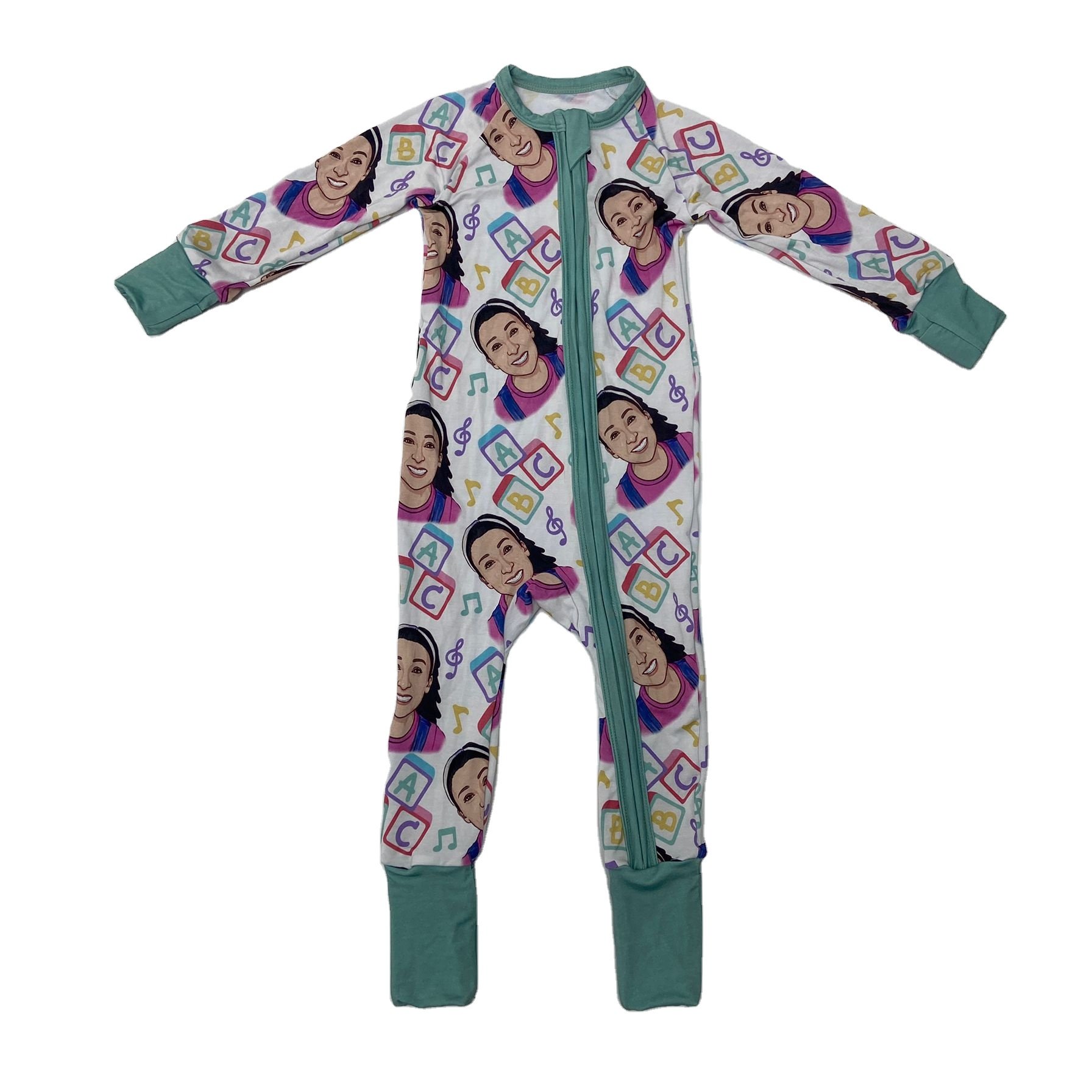 Liangzhe New Arrival Customized Soft Bamboo Fiber Newborn Romper Bamboo Printed Zipper Grip Toddler Baby Romper