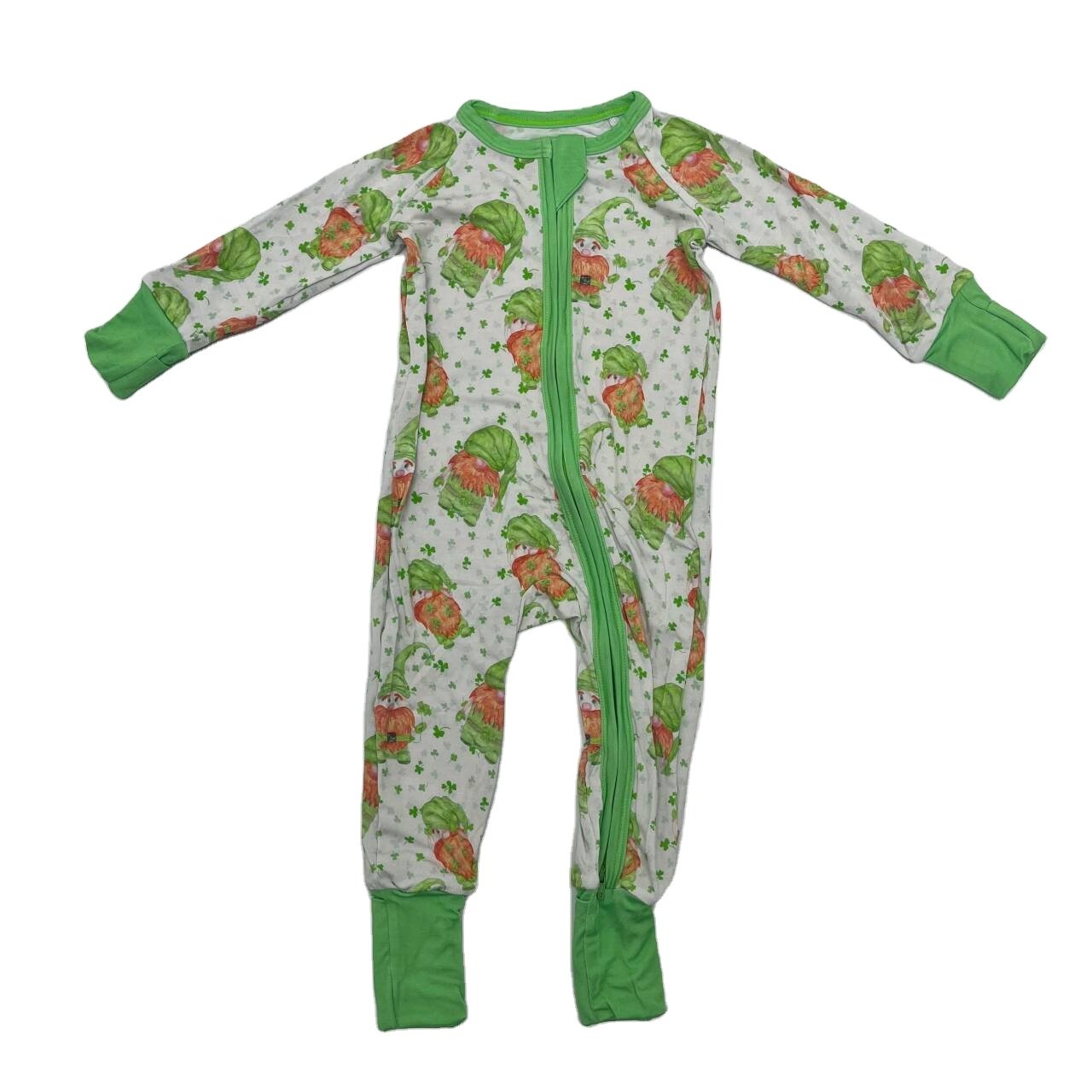 Liangzhe New Arrival Customized Soft Bamboo Fiber Newborn Romper Bamboo Printed Zipper Grip Toddler Baby Romper