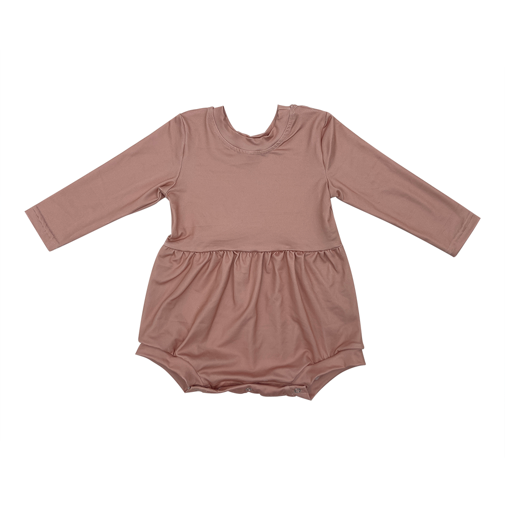 Qingli OEM Babybody Baby Long Sleeve Gingham Bubble Romper Infant Bubble Romper