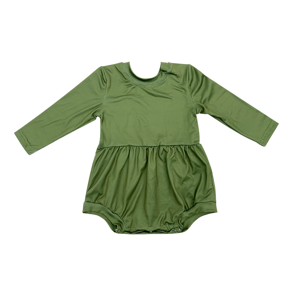Qingli OEM Babybody Baby Long Sleeve Gingham Bubble Romper Infant Bubble Romper