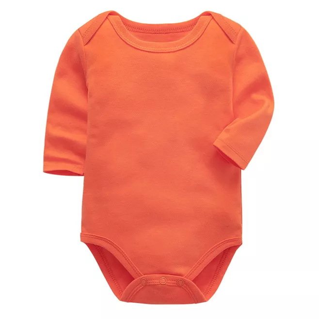 2023 Color Customized Design Baby Footie Romper Newborn Long Sleeve Plain Baby Organic Cotton Baby Pajamas Clothes