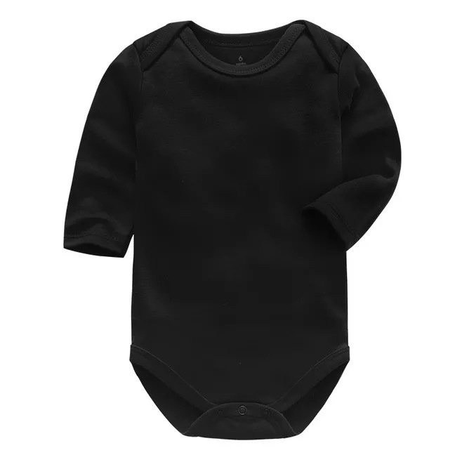 2023 Color Customized Design Baby Footie Romper Newborn Long Sleeve Plain Baby Organic Cotton Baby Pajamas Clothes