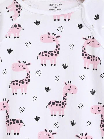 100% Organic Cotton Newborn Sleepsuit Full Sleeves Snap Fastener Buttons Girl Baby Rompers
