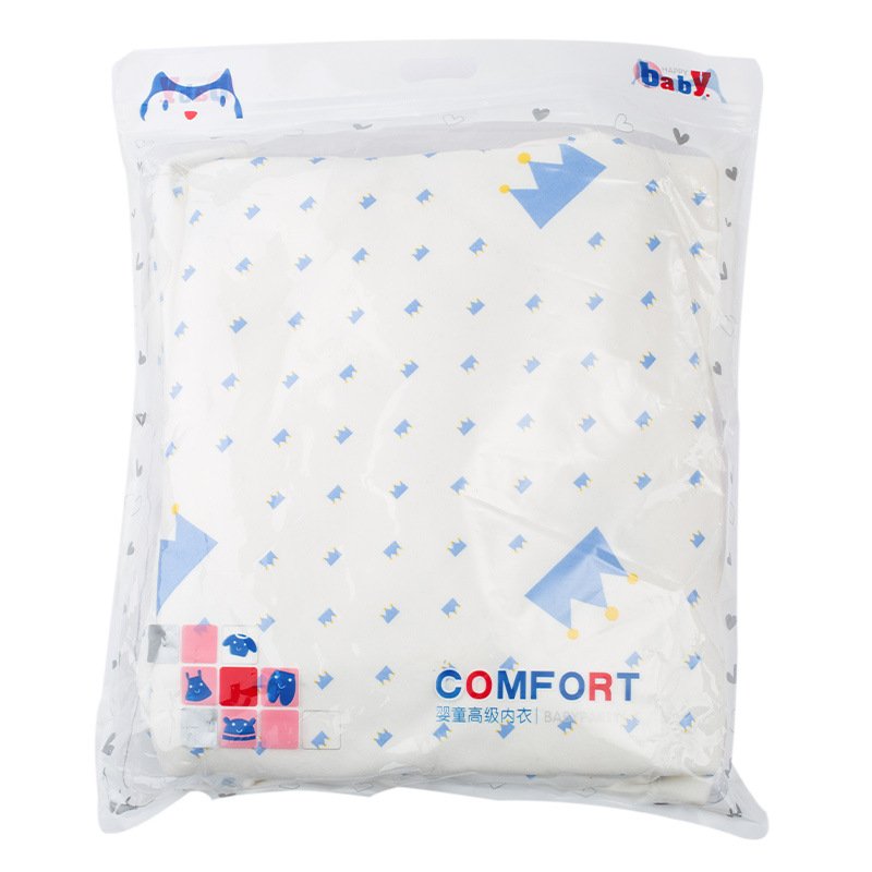 Men's and Women's Baby Combed Cotton Long-Sleeved Trousers Pure White Printed Newborn Romper 11-Piece Set