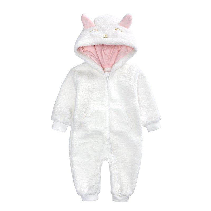 Baby Cartoon Romper Newborn Hooded Infant Clothing Boys Girls Pajamas Animal Onesie Jumpsuit Panda Costumes Flannel Baby Rompers