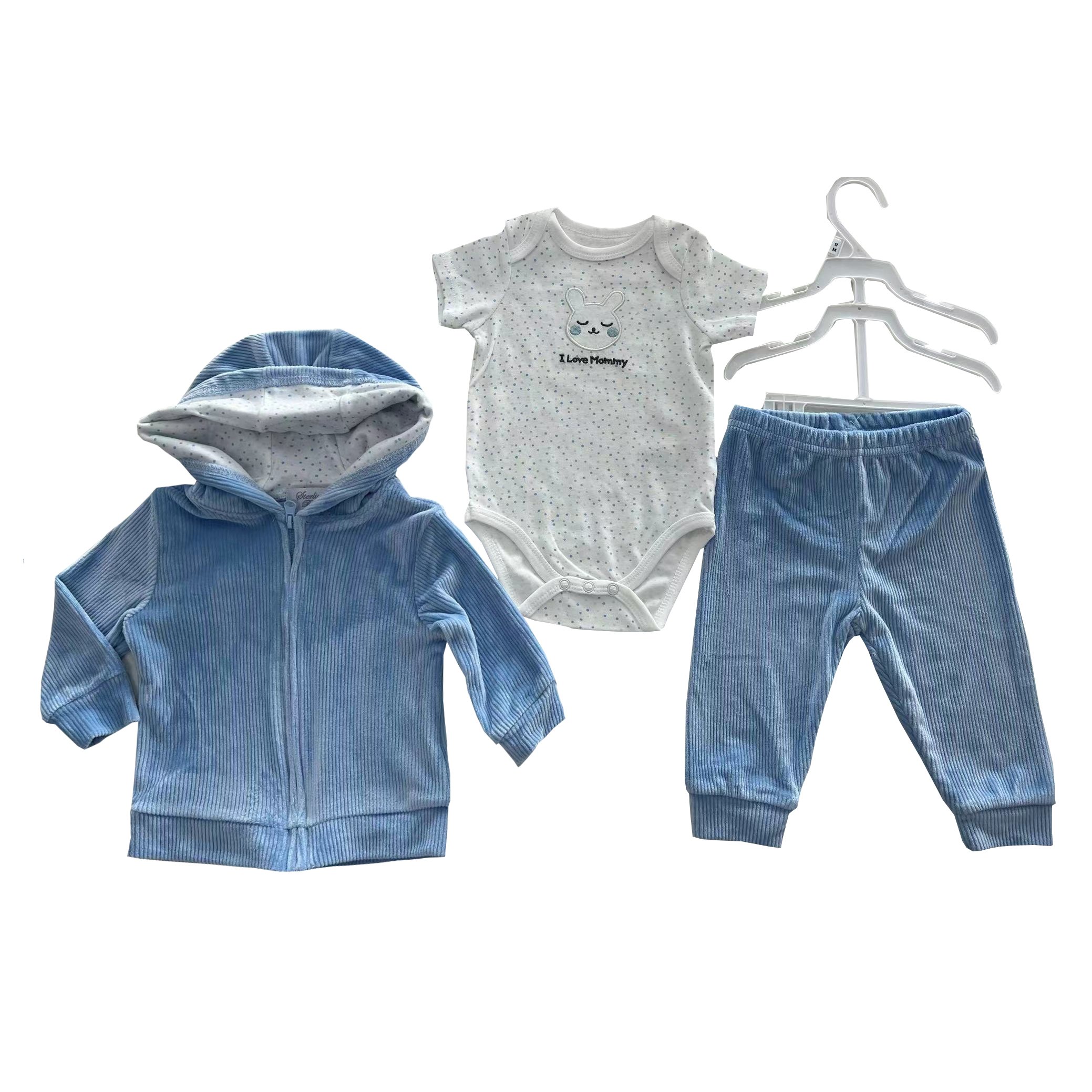 Wholesale Newborn Babies Cloth Infant Romper Jumpsuit Gift Clothes Set New Born 100 % Cotton 3 pcs Set