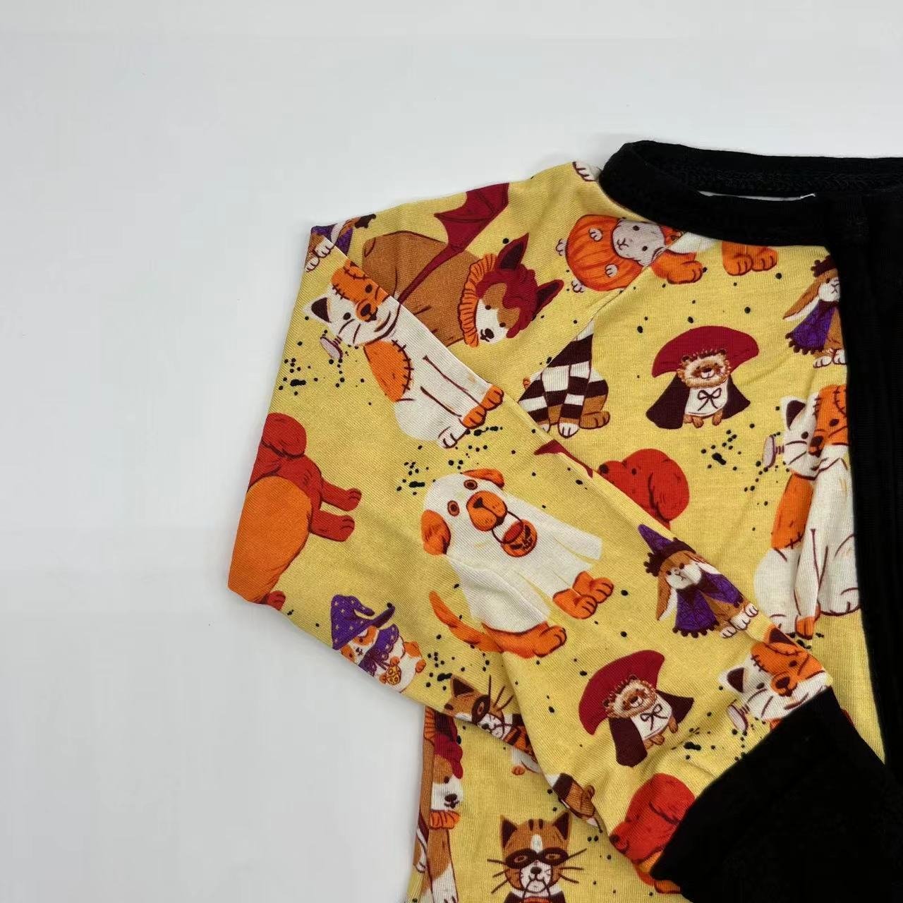Ocean Theme Pattern Unique Design Bamboo Rayon Long Sleeve Child Romper