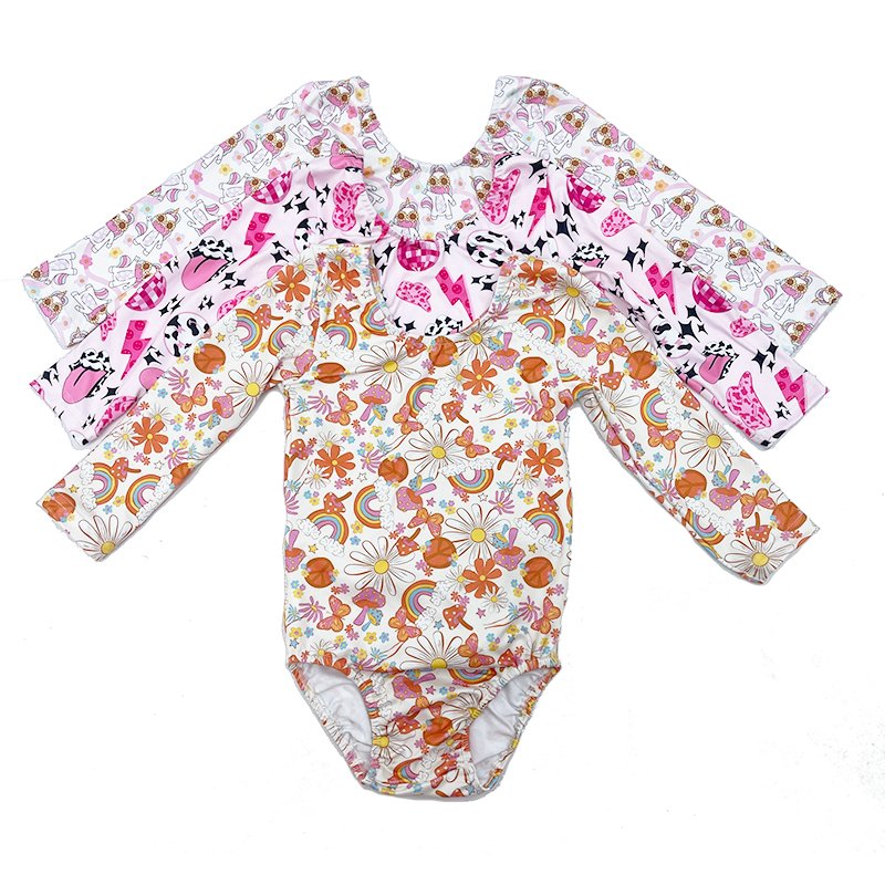 Qingli ODM OEM Customized Prints Baby Girls Toddler Long Sleeve Romper
