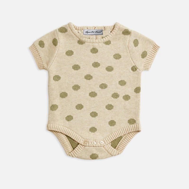 Custom Polka dots knitting Newborn Baby Romper Baby Cotton Sleep suit summer bodysuit.