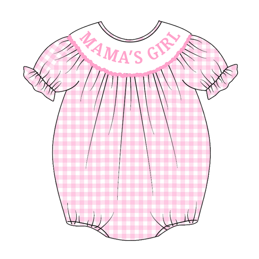 Infant Baby Girls Fall Birthday Pink Plaid Smocked Customized Text Embroidery Cotton Romper Kids Clothes Smocked Clothing