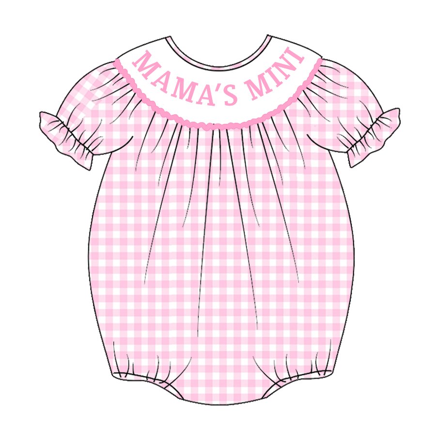 Infant Baby Girls Fall Birthday Pink Plaid Smocked Customized Text Embroidery Cotton Romper Kids Clothes Smocked Clothing