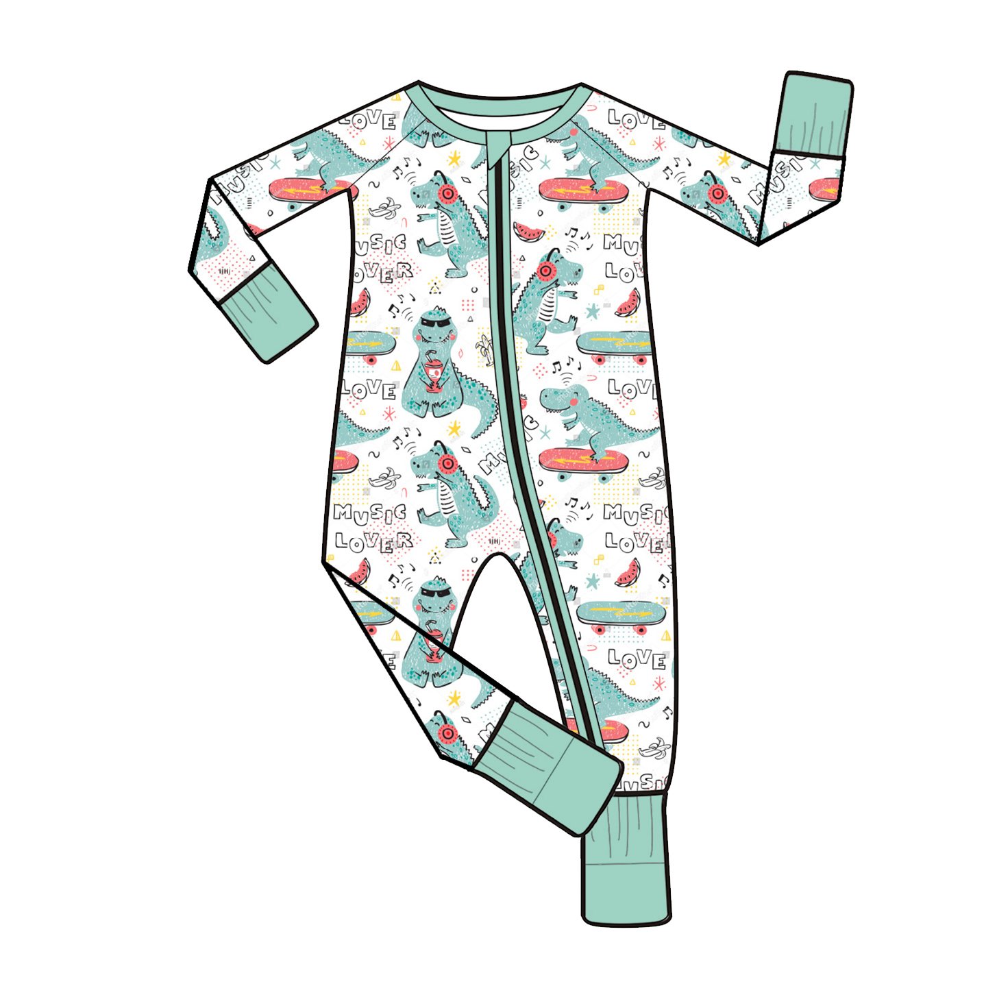 Premium Bamboo Viscose Baby Romper with Printed Design for Toddlers High Quality Custom Pattern Comfortable Pajamas and Jumpsuit