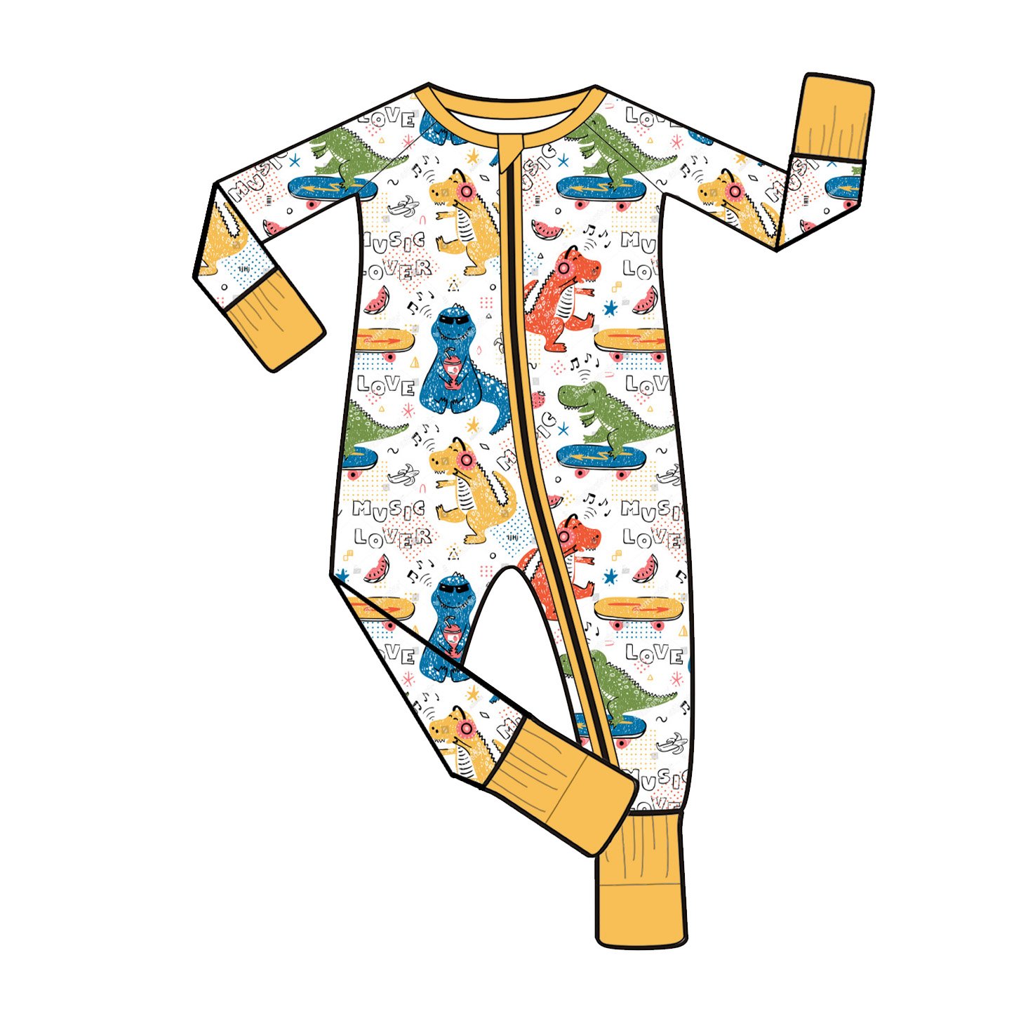 Premium Bamboo Viscose Baby Romper with Printed Design for Toddlers High Quality Custom Pattern Comfortable Pajamas and Jumpsuit